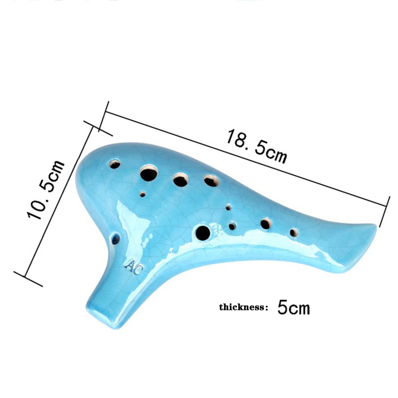 Amazon.com - 12 Hole AC Ocarina Blue Ice Crack Ocarina Learn to